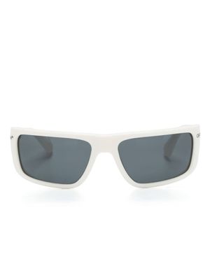 Off-White Eyewear lunettes de soleil rectangulaires à logo - Blanc