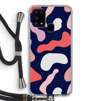 Memphis Shapes Pink: Samsung Galaxy M31 Transparant Hoesje met koord