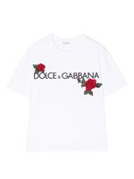 Dolce & Gabbana Kids t-shirt à logo strassé - Blanc