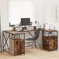 Bureau met lade Gerookt eiken 182 x 101 x 87.5 cm Bewerkt hout