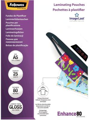 Fellowes lamineerhoes Enhance80 ft 154 x 216 mm, 160 micron (2 x 80 micron), pak van 25 stuks