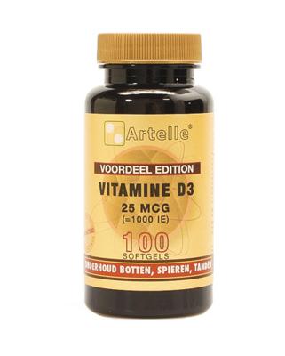Artelle Vitamine D3 25mcg 100Capsules