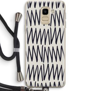 Marrakech Zigzag: Samsung Galaxy J6 (2018) Transparant Hoesje met koord