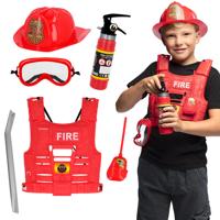 Speelset/verkleedset Brandweer - voor kinderen - 6-delig - brandweerman set