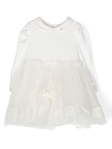 Monnalisa long-sleeve tulle dress - Blanc