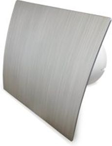Whisper Pro-design Badkamerventilator - Ø100mm - Met Nalooptimer + Vochtsensor - Gebogen Kunststof - Zilver