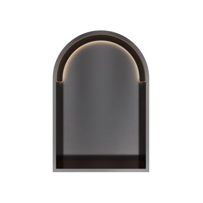 Hotbath &More Inbouwnis Toogmodel - 452 x 30 x 10 cm - met LED-verlichting - Geborsteld Zwart PVD