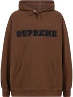 Supreme hoodie à logo en dentelle - Marron