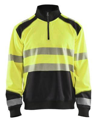 Blåkläder Sweatshirt halve rits High-Vis 35562528 | High-Vis Geel/Zwart | Maat L - 7330509610183