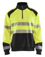 Blåkläder Sweatshirt halve rits High-Vis 35562528 | High-Vis Geel/Zwart | Maat XL - 7330509610213
