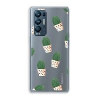 Cactusprint roze: Oppo Find X3 Neo Transparant Hoesje