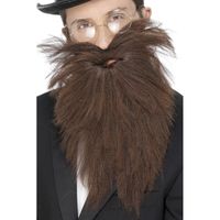 Bruine lange baard met snor - thumbnail