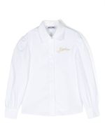 Moschino Kids chemise à logo brodé - Blanc