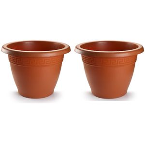 4x stuks bloempot terra cotta rond diameter 50 cm