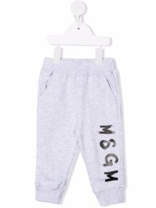 MSGM Kids pantalon de jogging à logo imprimé - Gris