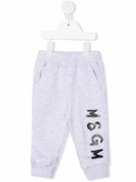 MSGM Kids pantalon de jogging à logo imprimé - Gris