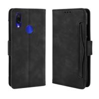 Portemonnee stijl huid voelen kalf patroon lederen draagtas voor Xiaomi Redmi opmerking 7/opmerking 7 Pro/Opmerking 7S met aparte kaartsleuf (zwart)