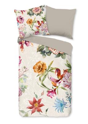 Good Morning Dekbedovertrek "bloemen" - Zand - (135x200 cm) - Katoen