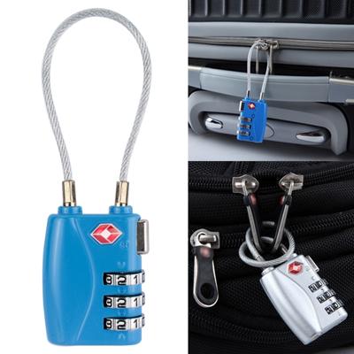 JASIT TSA719 zink legering 3-cijferige wachtwoord TSA Lock reisbagage hangslot (blauw)