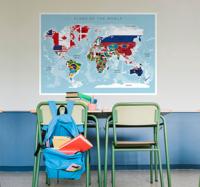 Poster vlaggen met wereldkaart