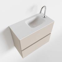 Toiletmeubel Mondiaz Ada | 60 cm | Meubelkleur Linen | Lex wastafel Talc Rechts | 1 kraangat