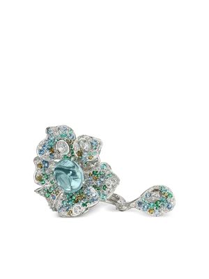 Anabela Chan bague Aqua Peony en or blanc vermeil 18ct - Bleu