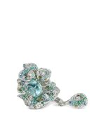 Anabela Chan bague Aqua Peony en or blanc vermeil 18ct - Bleu - thumbnail