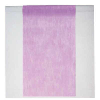 Feest tafelkleed met tafelloper - op rol - wit/lila paars - 10 meter