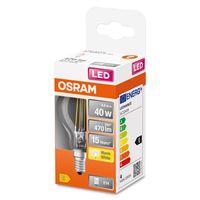 OSRAM 4058075436527 LED-lamp Energielabel E (A - G) E14 Peer 4 W = 40 W Warmwit (Ø x l) 45 mm x 78 mm 1 stuk(s) - thumbnail