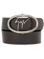 Giuseppe Zanotti ceinture Lane en cuir à boucle logo - Marron