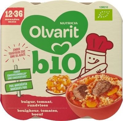 Olvarit Bulgur tomaat rundvlees 12M210 bio (230 gr)