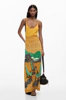 Bedrukte jurk met bandjes - YELLOW - XL