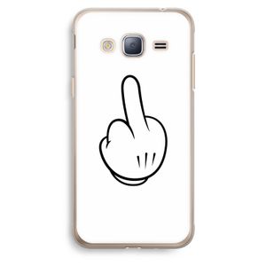 Middle finger white: Samsung Galaxy J3 (2016) Transparant Hoesje