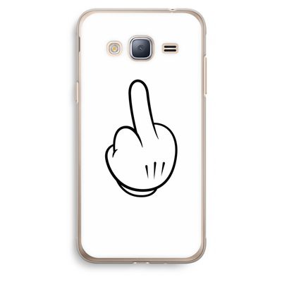 Middle finger white: Samsung Galaxy J3 (2016) Transparant Hoesje