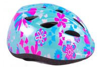 Volare kinder fietshelm xs blauw roze bloemetjes 47-51 cm extra klein model