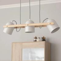 Verstelbare hanglamp eettafel 'Jasper' 3 kappen wit 780mm E27 Verstelbare hanglamp eettafel 'Jasper' 3 kappen wit 780mm E27