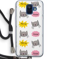 Meow: Samsung Galaxy A6 (2018) Transparant Hoesje met koord
