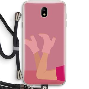 Pink boots: Samsung Galaxy J7 (2017) Transparant Hoesje met koord