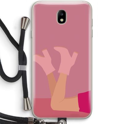 Pink boots: Samsung Galaxy J7 (2017) Transparant Hoesje met koord