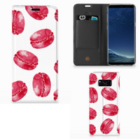 Samsung Galaxy S8 Plus Flip Style Cover Pink Macarons - thumbnail