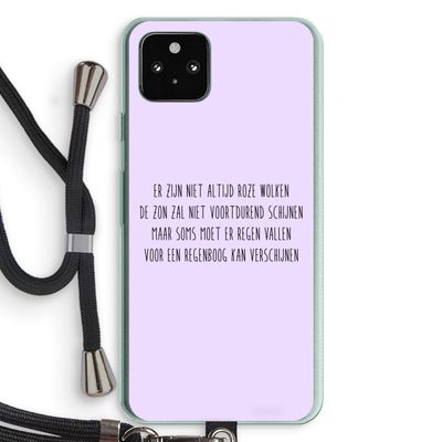 Regenboog: Pixel 5a 5G Transparant Hoesje met koord