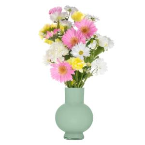 Hakbijl Glass Bloemenvaas Deborah - Groen - glas - D20 x H26 cm