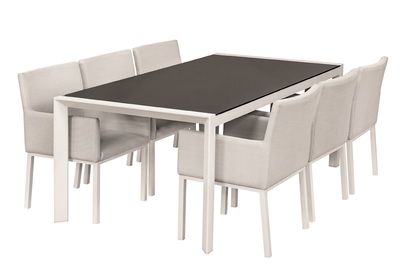 Textileen dinnerset Montgomery wit - Showmodel Amersfoort- - Textileen- Tuindeco