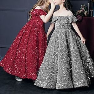 GRACE KARIN Prinsessenjurk met pailletten voor meisjes, tule jurk met zwevende mouwen, feestelijk, voor 7-12 jaar, roze/paars zoals op de foto's, 10 jaar