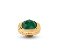 Melano Vivid Bali CZ Square Steentje Ocean Green | Goud