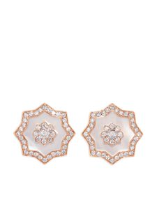 David Morris boucles d'oreilles en or rose 18ct pavées de diamants