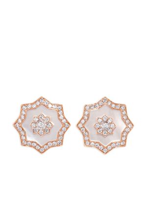 David Morris boucles d'oreilles en or rose 18ct pavées de diamants