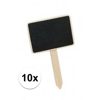 Krijtbordjes mini - 10x - op stokje - 7 cm - plantenlabels - moestuin bordjes - memo