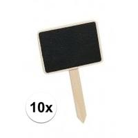Krijtbordjes mini - 10x - op stokje - 7 cm - plantenlabels - moestuin bordjes - memo