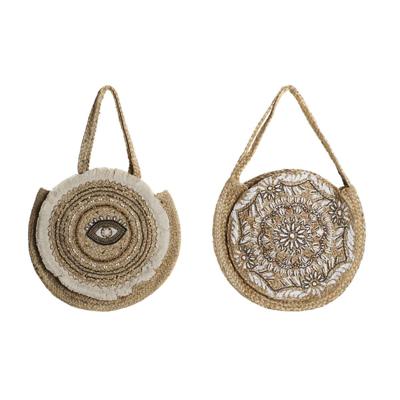 Handtas Dames DKD Home Decor Zwart Beige Natuurlijk 36 x 12 x 36 cm (2 Stuks)